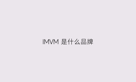 IMVM是什么品牌(ime是什么品牌)